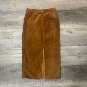 Vintage leather midi skirt